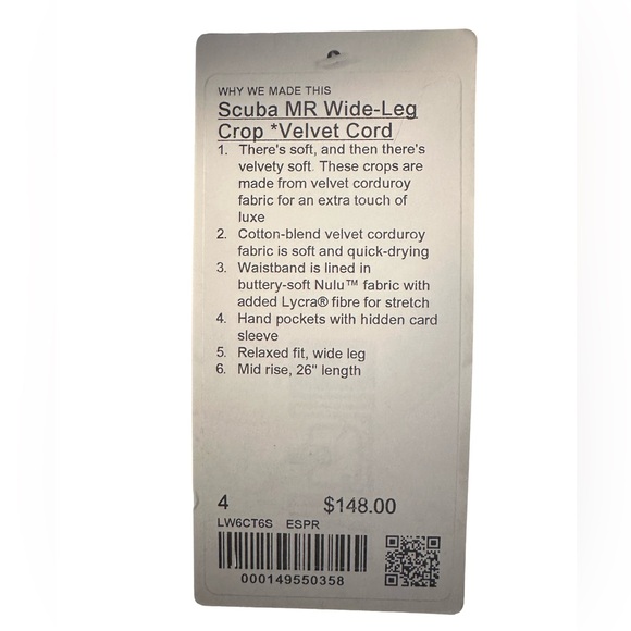 Lululemon - Scuba Mid-Rise Wide-Leg Crop Velvet Cord - Espresso - Picture 4 of 4